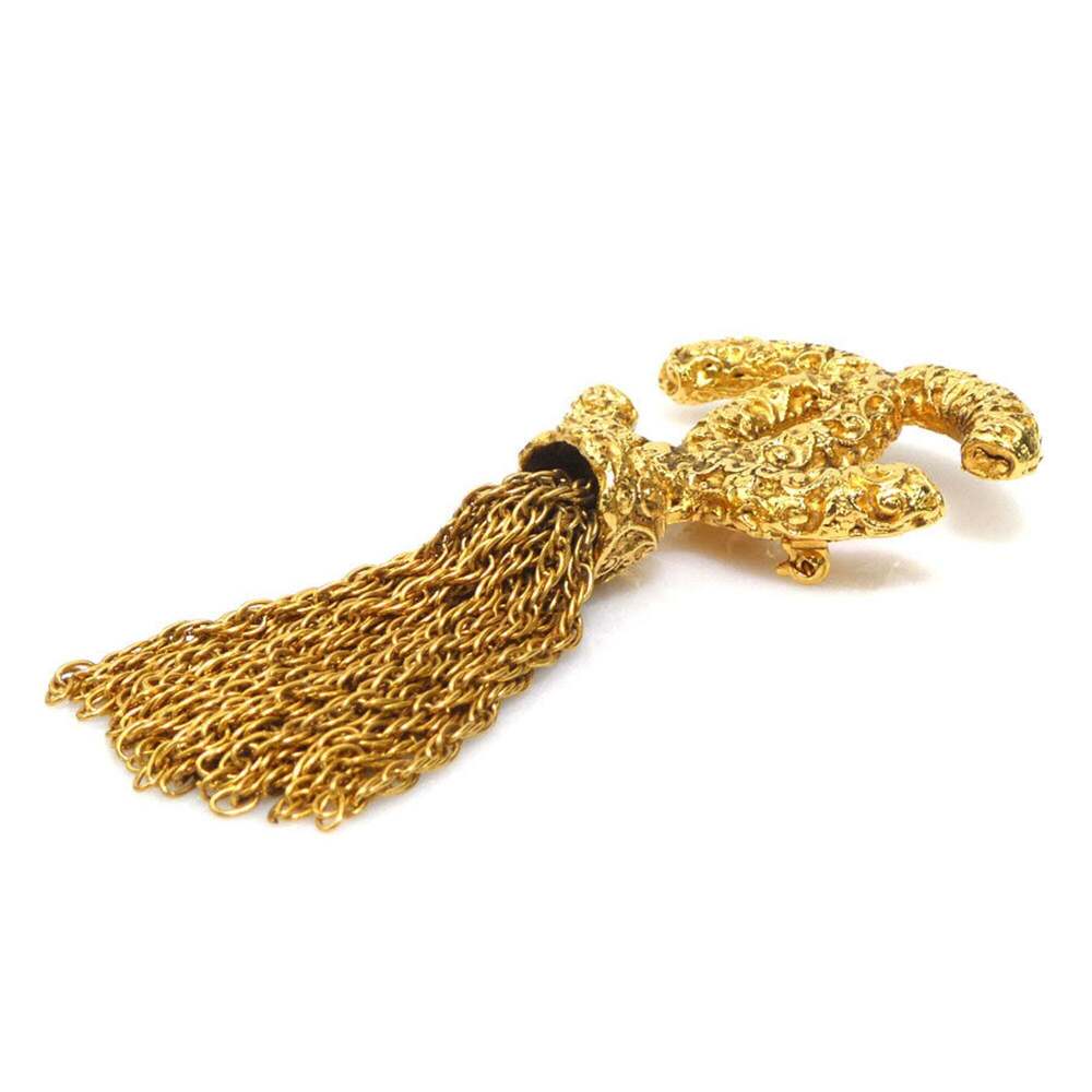 CHANEL Gold Logo Brooch - Picture 3 of 10
